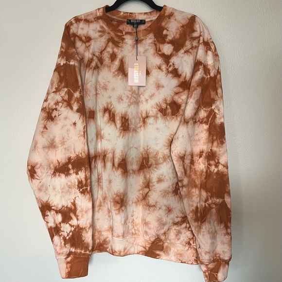 Missguided Tall Orange Tie Dye Crewneck - Picture 2 of 7